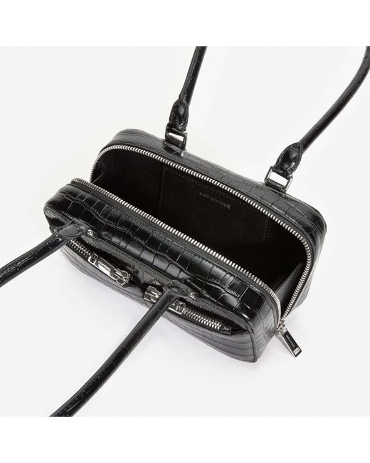 Self-Portrait Black Embossed Mini Shoulder Bag