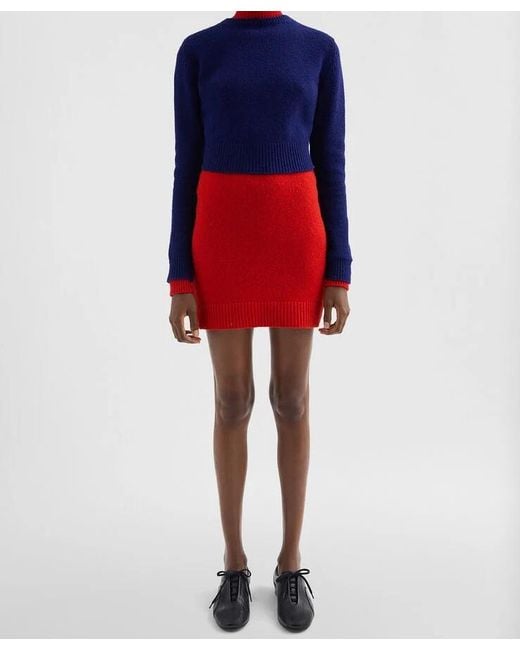 Jil Sander Blue Colorblock Knitted Dress