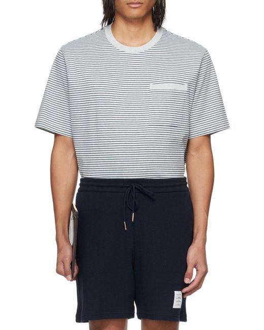 Thom Browne Gray Striped Crewneck T-Shirt for men