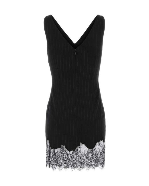 ANDAMANE Black Tori Lace-Trim Mini Dress
