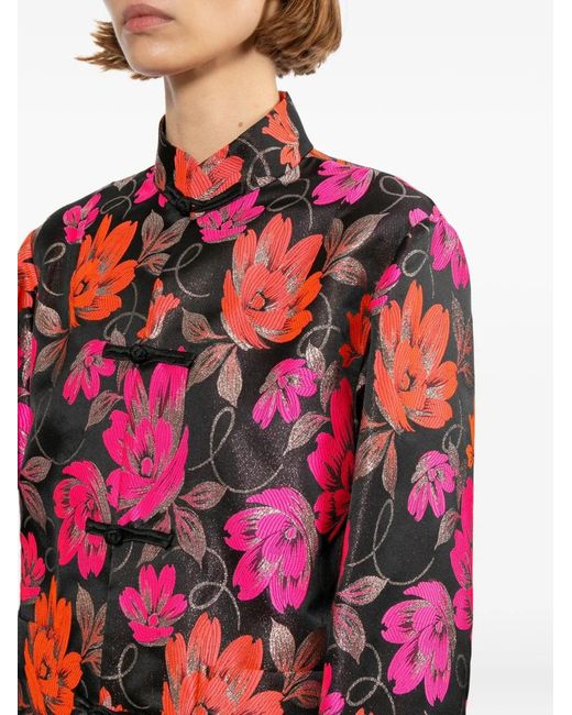 Comme des Garçons Red Floral Pattern Jacket