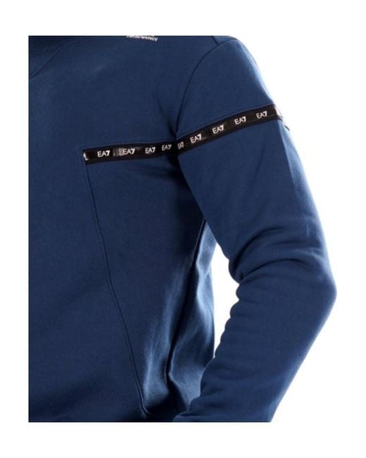 Emporio Armani Blue Logo Details Hoodie for men