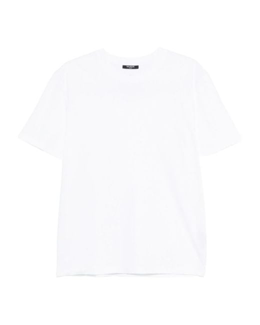 Balmain White Short-Sleeve T-Shirt for men