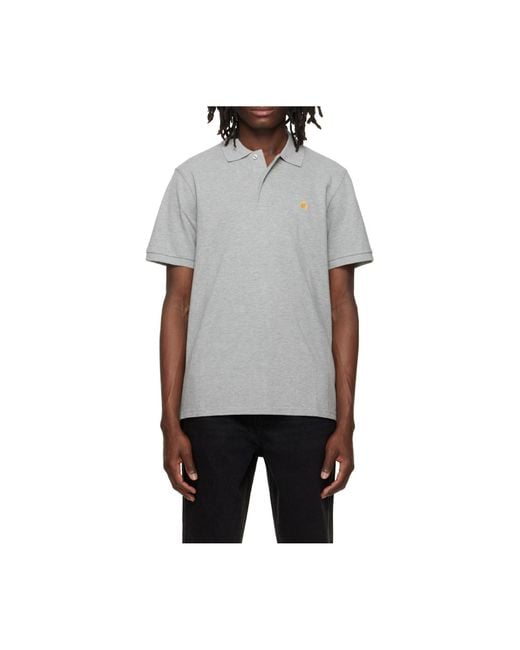 Carhartt Gray Chase Pique Polo Shirt for men