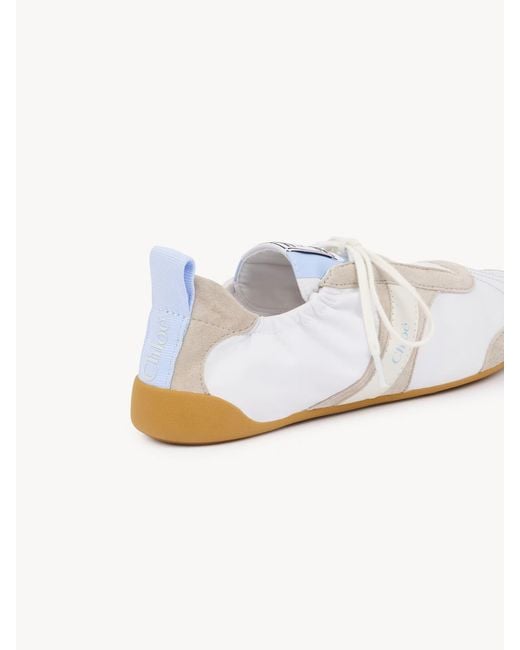 Chloé White Chloé Kick Lace-Up Sneakers