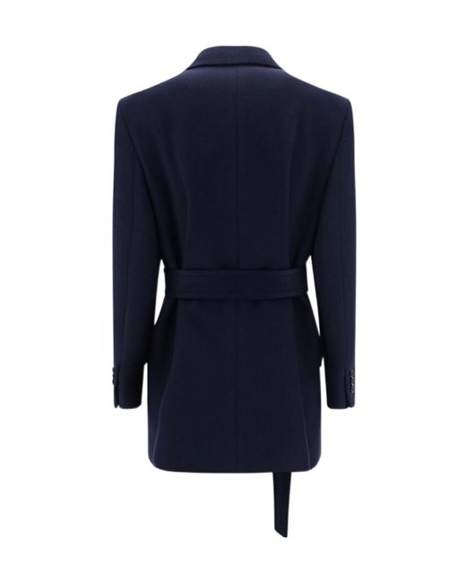 Bottega Veneta Blue Classic Labels Belted Coat
