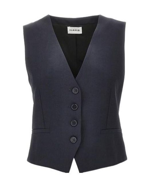 P.A.R.O.S.H. Blue V-Neck Vest