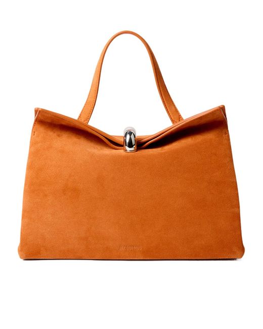 Jacquemus Orange The Valérie Magnetic-Closure Leather Tote Bag