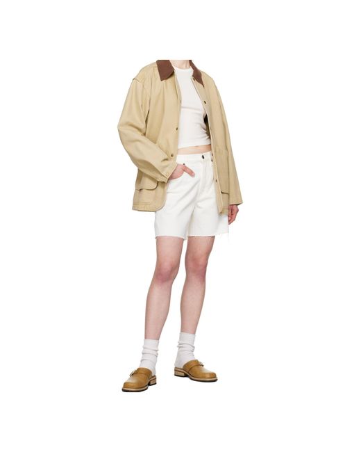SLVRLAKE Denim White Sienna High-Waisted Denim Shorts
