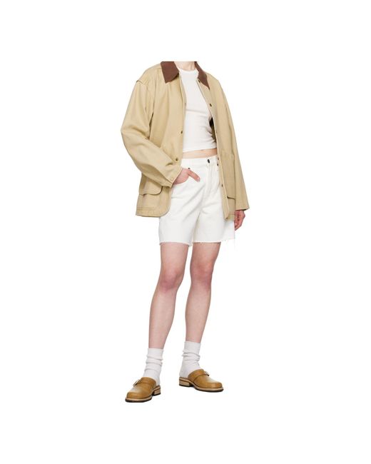 SLVRLAKE Denim White Sienna High-Waisted Denim Shorts