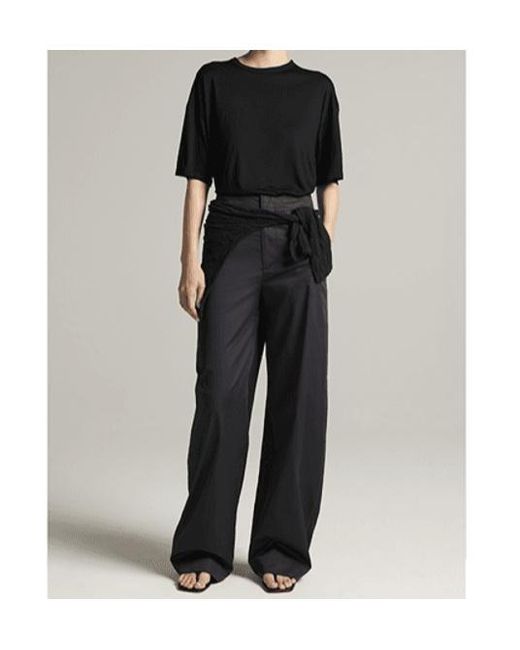 Vince Black Short-Sleeved Crew Neck Shirt