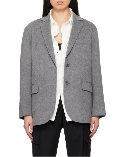 Anine Bing Gray Quinn Blazer