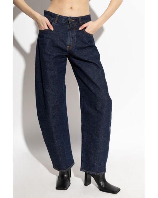 Alaïa Blue Alaa Low Round Denim Pants