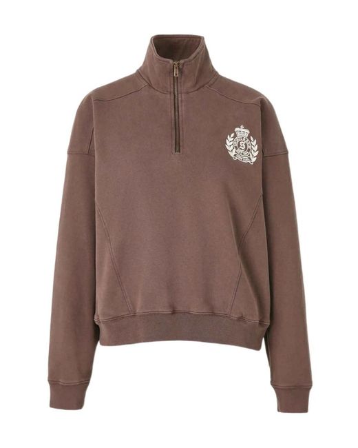 Sporty & Rich Brown Turtleneck Sweatshirt