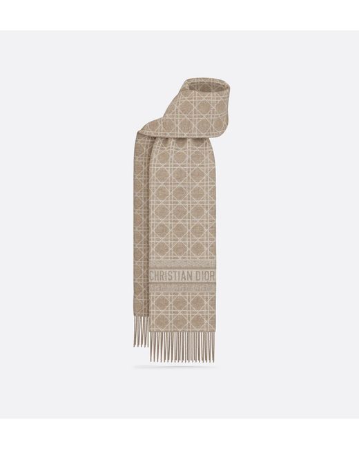 Dior White Cannage Scarf