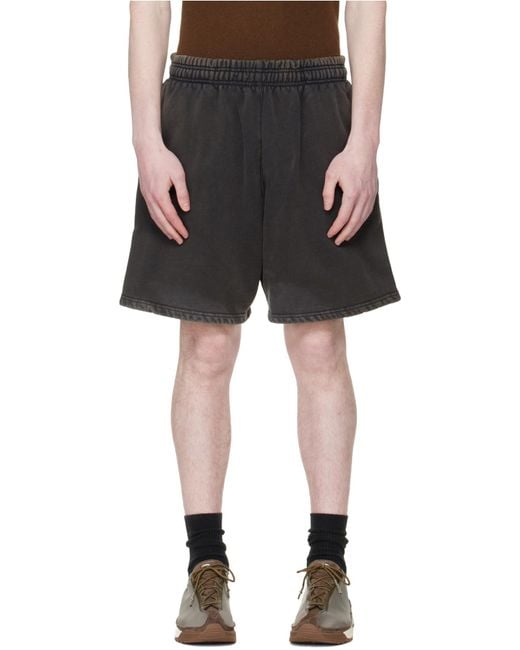 Entire studios Black Standard Elastic Waistband Sweatshorts for men