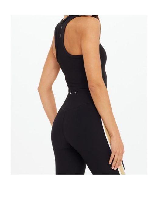 The Upside Black Arcadia Striped Performance Top