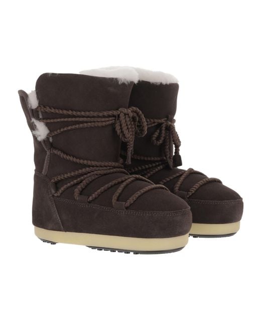 Moon Boot Black Evx Shearling Boots for men