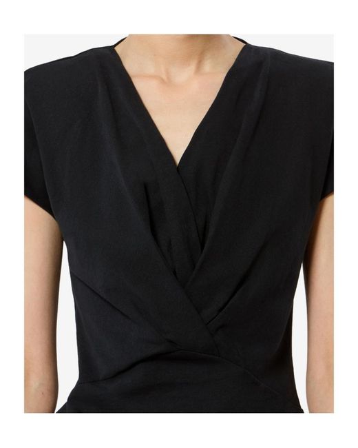 Isabel Marant Black Étoile Nadrine Draped V-Neck Top
