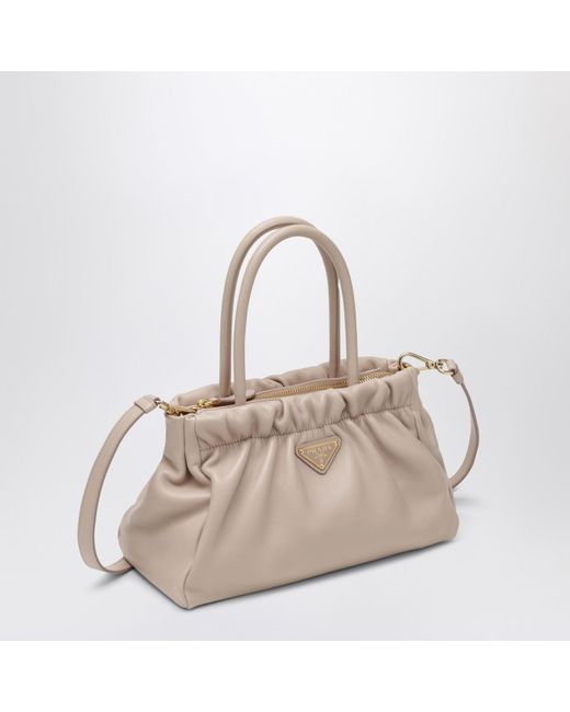 Prada Natural Double Handle Shoulder Bag