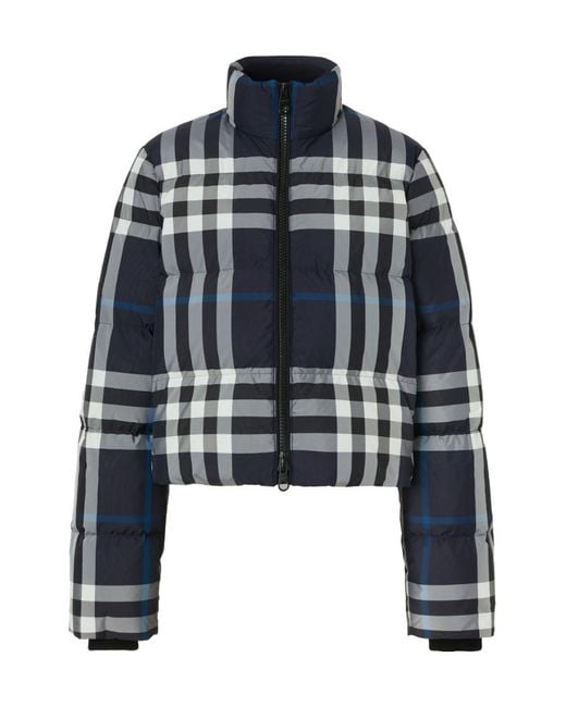Burberry Blue Cropped Puffer Jacket