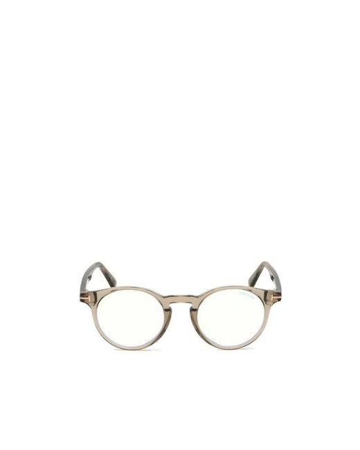 Tom Ford Natural Eyewear Round Frame Glasses for men