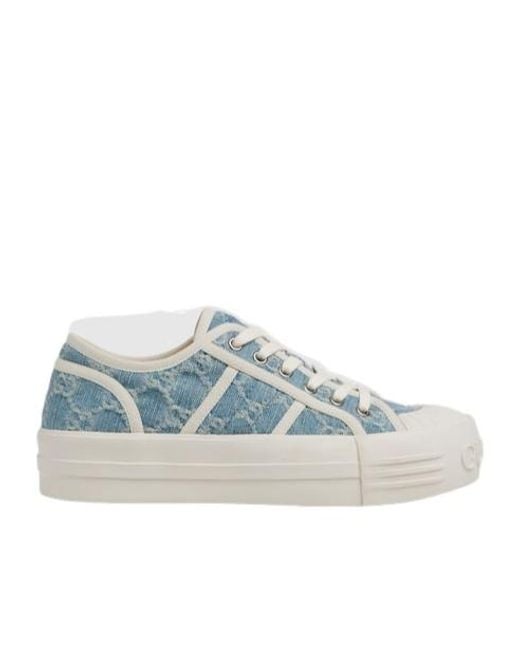 Gucci Blue Chunky Sneaker, Fabric