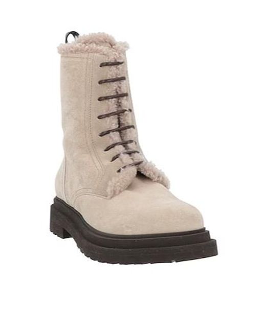 Brunello Cucinelli Natural Light Ankle Boots Leather
