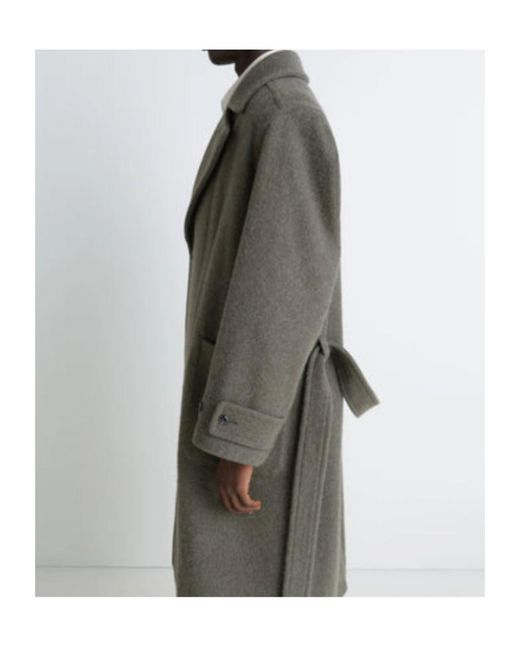 Lemaire Gray Straight Hem Belted Coat for men