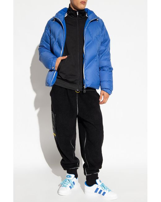 Khrisjoy Blue Quilted Hooded Jacket for men