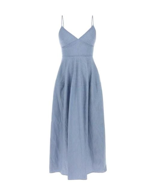 Co. Blue Basque Striped Midi Dress
