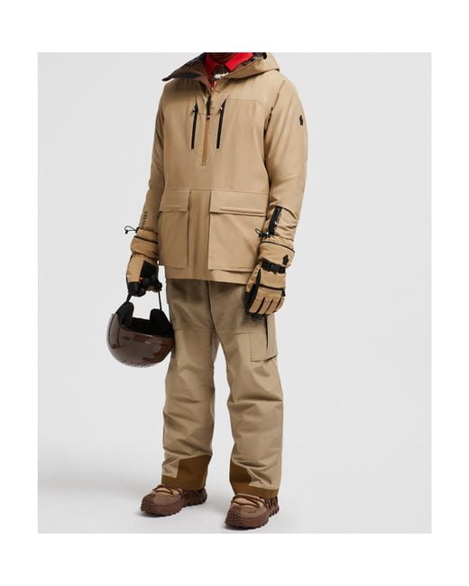 Moncler Natural Grenoble Logo Patch Cargo Ski Trousers for men