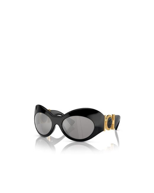 Versace White Oval Shield-Frame Sunglasses