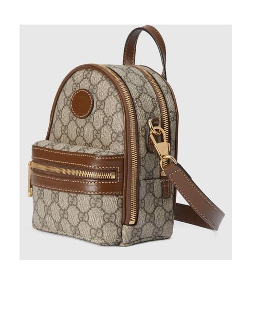 Gucci Brown Interlocking G Canvas Backpack