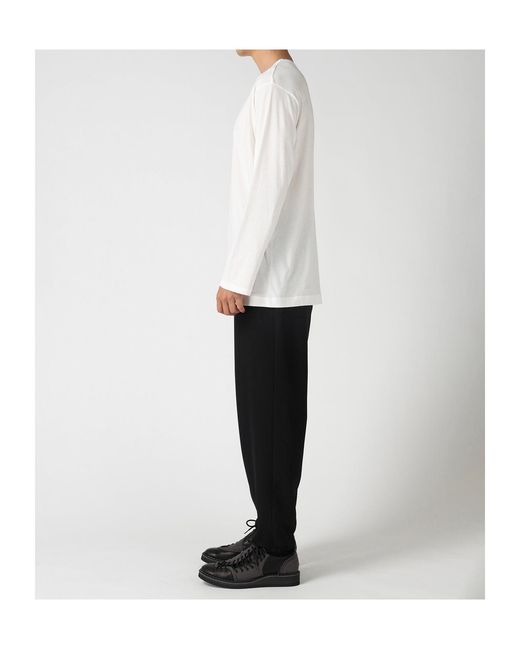 Yohji Yamamoto White Soft Single Jersey Round Neck Ls Tee for men