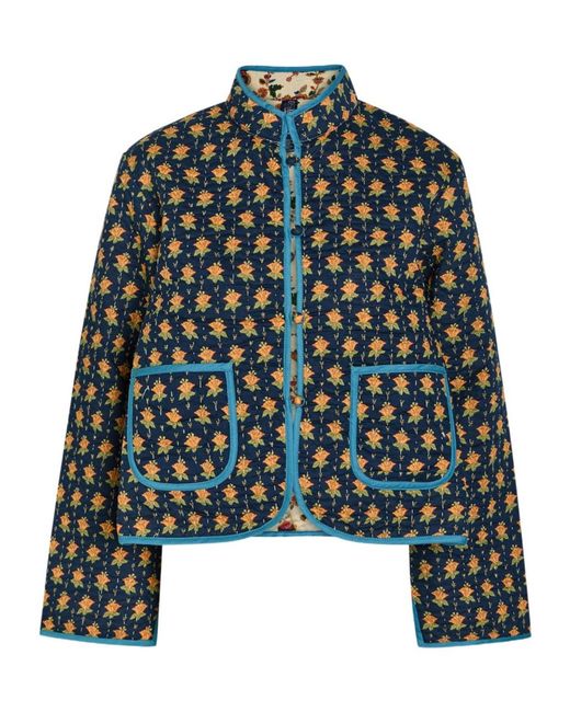 Polo Ralph Lauren Green Quilted Floral-Print Cotton Jacket