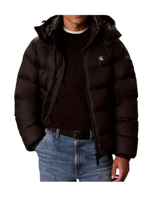 Calvin Klein Black Relaxed Nylon Puffer Jacket for men