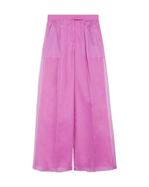 Max Mara Pink Pianoforte High Waisted Straight-Leg Pants
