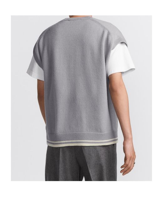 Dior Gray Logo Wool Vest for men