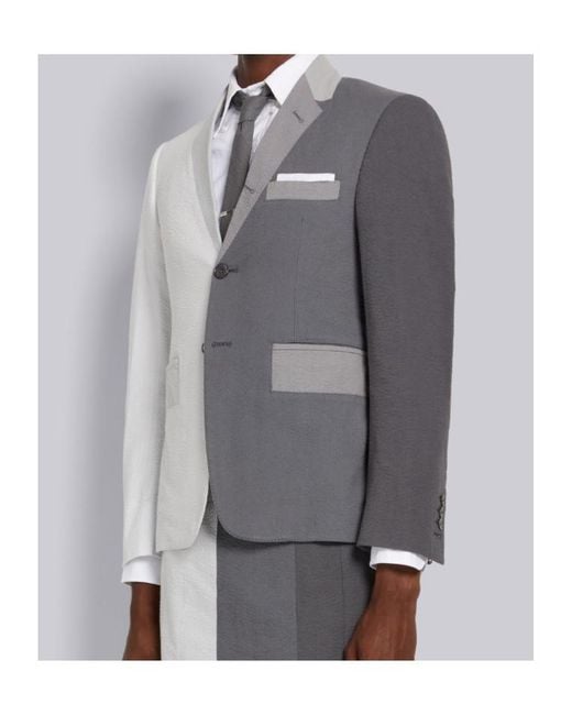 Thom Browne Gray Gradient Colour-Block Trompe L'Oeil-Effect Sport Coat Jacket for men