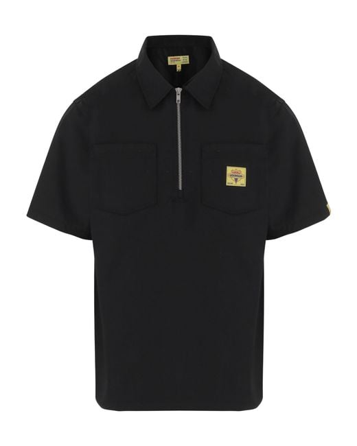 ICECREAM Black Zip Pocket Polo Shirt for men