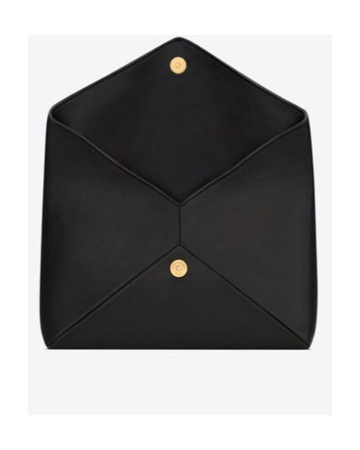 Saint Laurent Black Cassandre Small Envelope Pouch