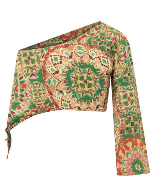 Ba&sh Green Lucia Asymmetric Top