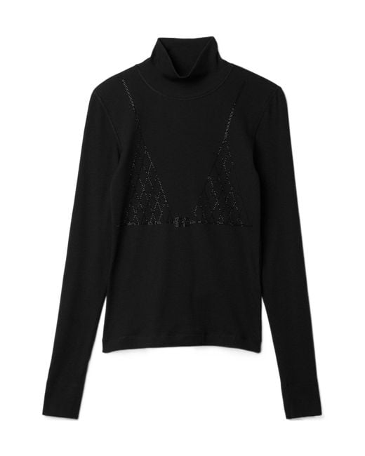 Ganni Black Roll-Neck Top