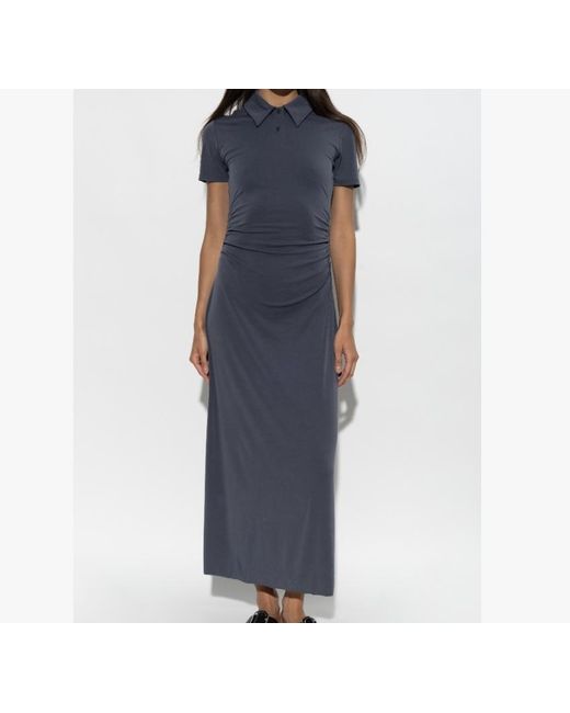 Samsøe & Samsøe Blue Collared Short-Sleeved Dress