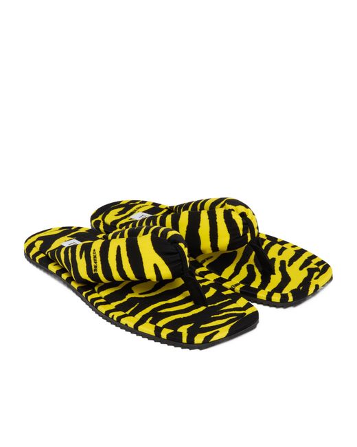 The Attico Yellow Printed Flip-Flops