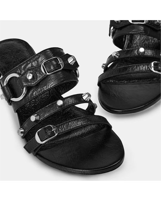 Balenciaga Black Buckle Detail High-Heeled Sandals