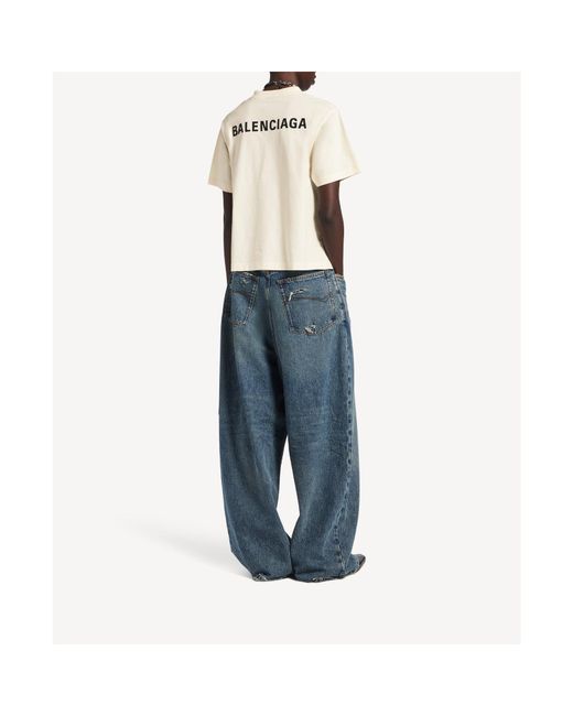 Balenciaga White Logo Back Jersey T-Shirt