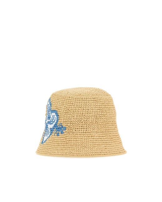 Prada Blue Raffia Bucket Hat