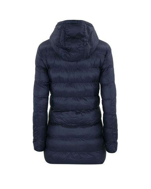 EA7 Blue Logo Hooded Down Jacket